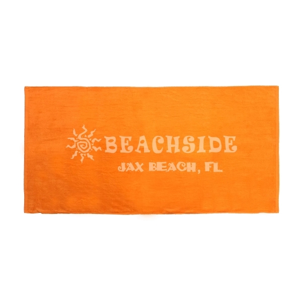 Tone-on-Tone SILK Orange 28x58 Terry Velour Beach Towel - Tone-on-Tone SILK Orange 28x58 Terry Velour Beach Towel - Image 0 of 1