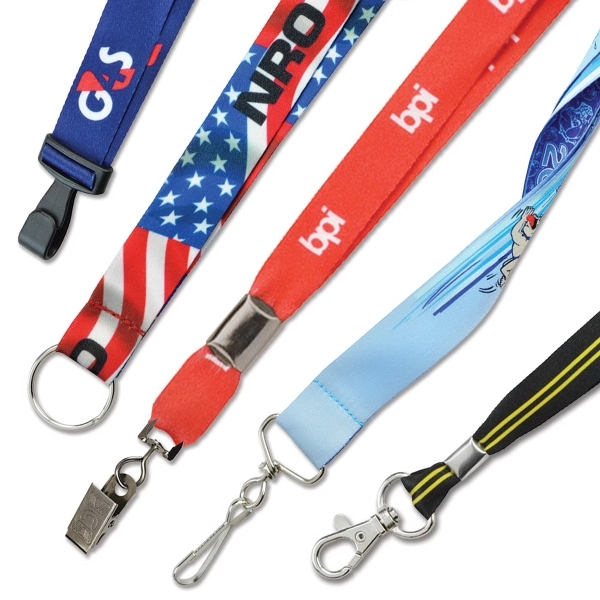 5/8" Flat Smooth Polyester Custom Dye-Sublimated Lanyards - 5/8" Flat Smooth Polyester Custom Dye-Sublimated Lanyards - Image 0 of 6