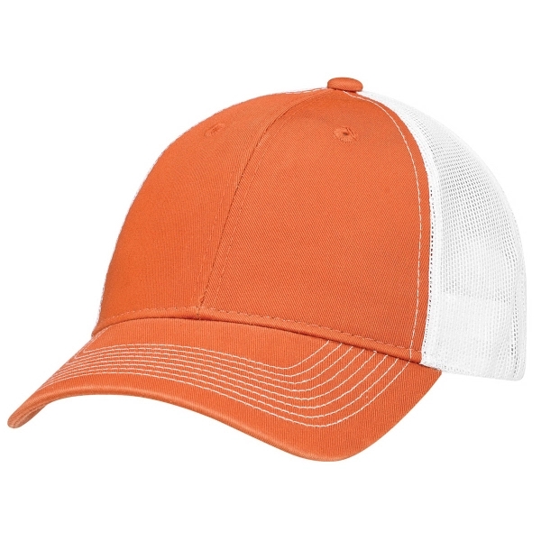 6 Panel Enzyme Washed Deluxe Chino Twill/Soft Nylon Mesh Cap - 6 Panel Enzyme Washed Deluxe Chino Twill/Soft Nylon Mesh Cap - Image 2 of 11