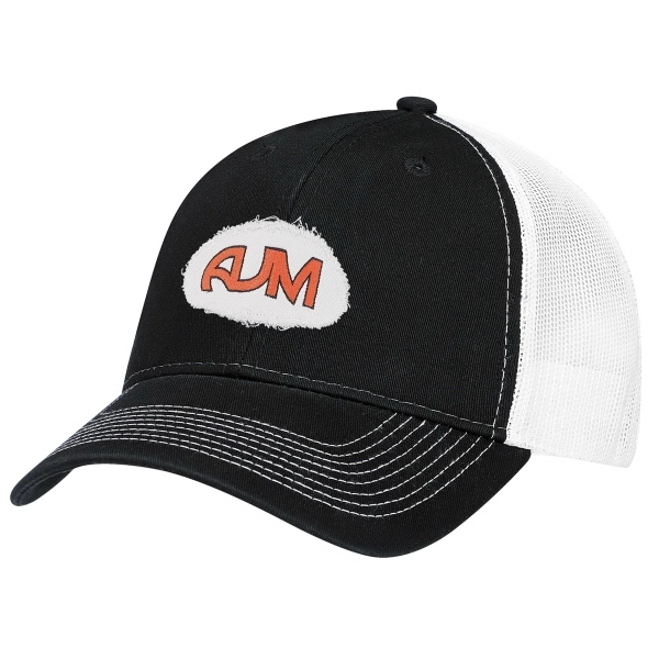 6 Panel Enzyme Washed Deluxe Chino Twill/Soft Nylon Mesh Cap - 6 Panel Enzyme Washed Deluxe Chino Twill/Soft Nylon Mesh Cap - Image 0 of 11