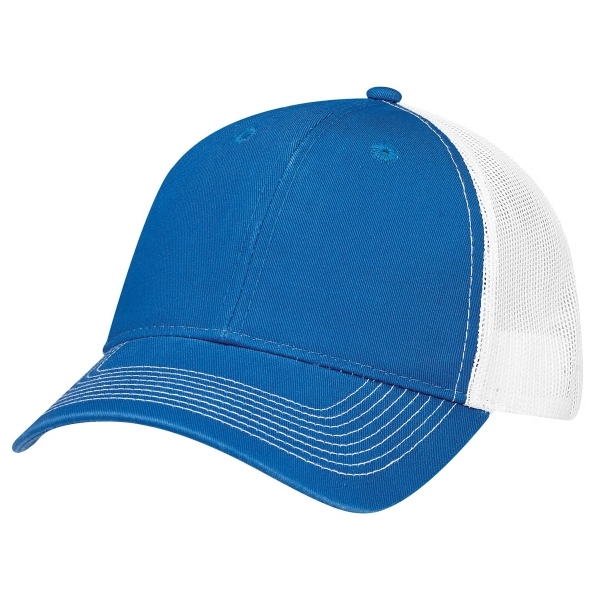 6 Panel Enzyme Washed Deluxe Chino Twill/Soft Nylon Mesh Cap - 6 Panel Enzyme Washed Deluxe Chino Twill/Soft Nylon Mesh Cap - Image 5 of 11