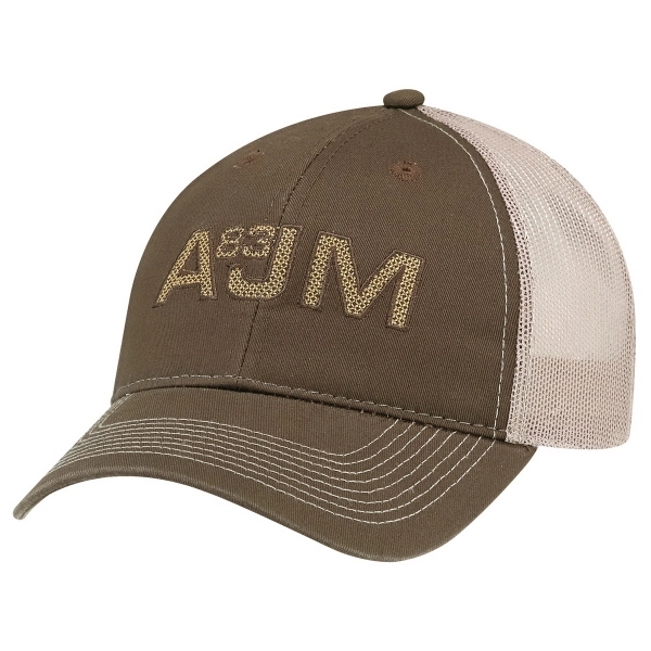 6 Panel Enzyme Washed Deluxe Chino Twill/Soft Nylon Mesh Cap - 6 Panel Enzyme Washed Deluxe Chino Twill/Soft Nylon Mesh Cap - Image 0 of 19