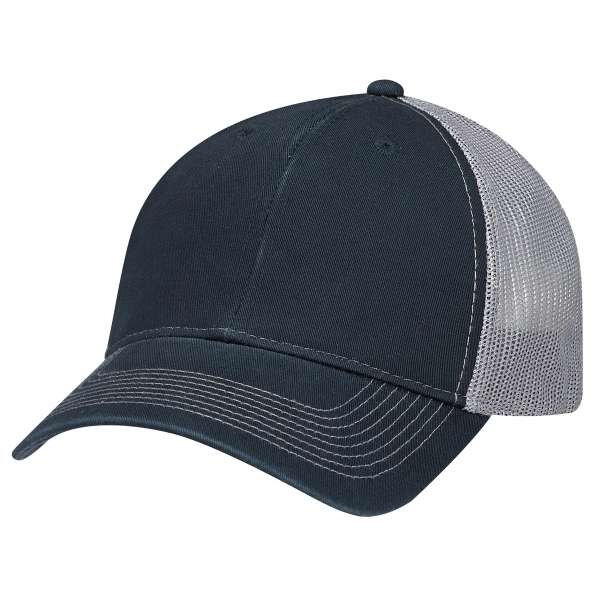 6 Panel Enzyme Washed Deluxe Chino Twill/Soft Nylon Mesh Cap - 6 Panel Enzyme Washed Deluxe Chino Twill/Soft Nylon Mesh Cap - Image 5 of 19