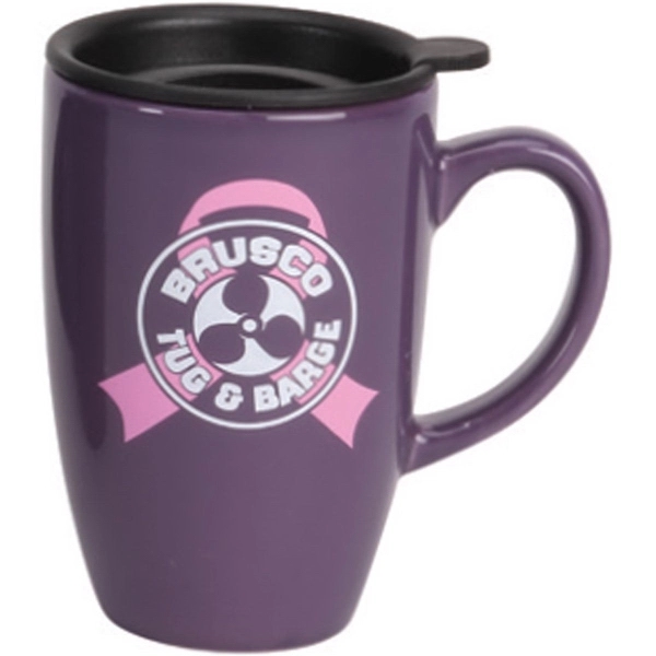 12 oz. Ceramic Mug with Black Lid - 12 oz. Ceramic Mug with Black Lid - Image 4 of 6