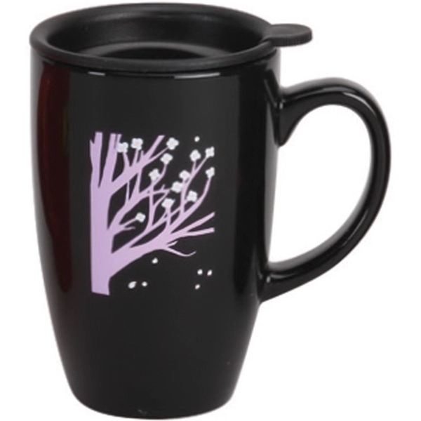12 oz. Ceramic Mug with Black Lid - 12 oz. Ceramic Mug with Black Lid - Image 6 of 6