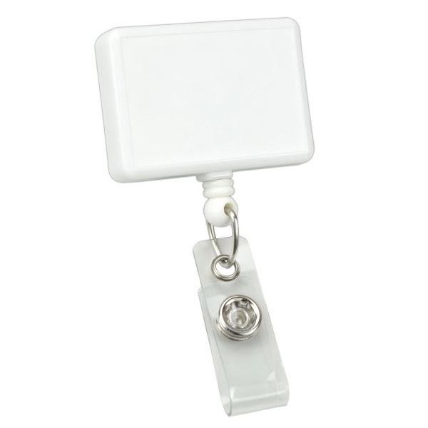 Rectangular Plastic Custom Badge Reels with Swivel Clip - Rectangular Plastic Custom Badge Reels with Swivel Clip - Image 1 of 5