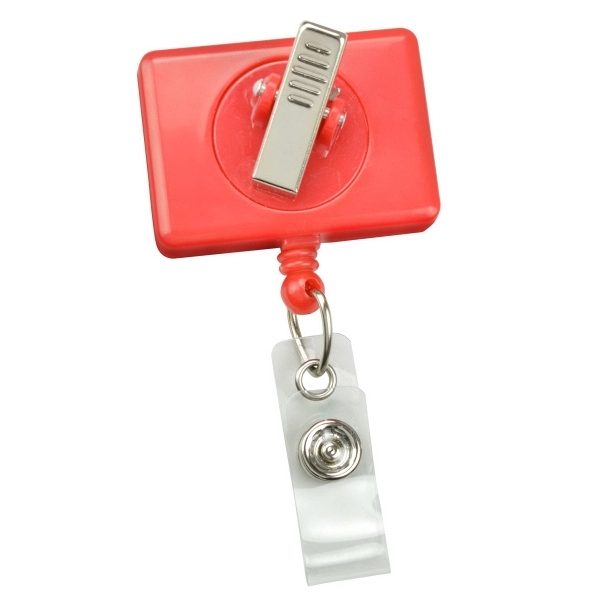 Rectangular Plastic Custom Badge Reels with Swivel Clip - Rectangular Plastic Custom Badge Reels with Swivel Clip - Image 4 of 5