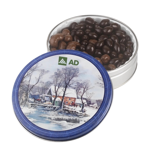 Glad Tidings Tin with Chocolate Almonds and Cashew Nuts