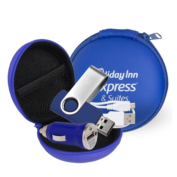 Store N Charge Tech Set in Round Zipper Case - Store N Charge Tech Set in Round Zipper Case - Image 1 of 4