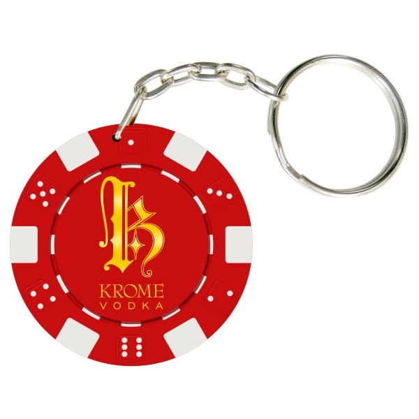 Dice Style Poker Chip Keychain - Dice Style Poker Chip Keychain - Image 0 of 9