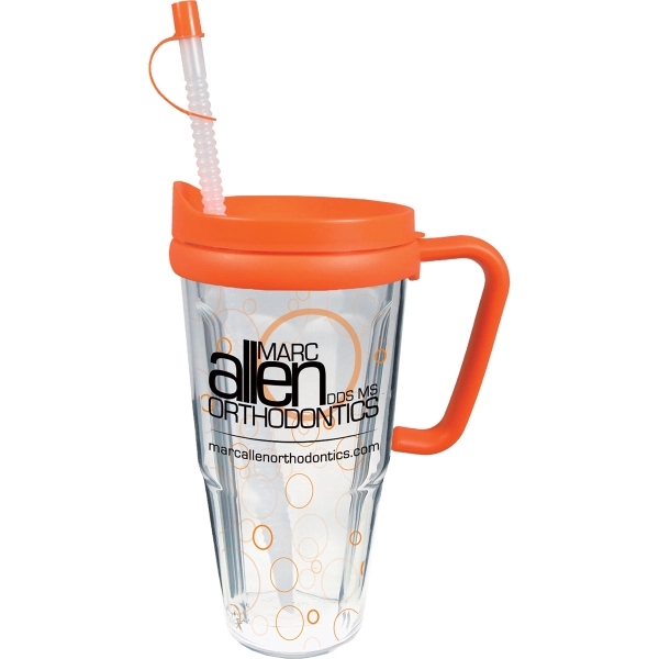 Thermal Travel Mug with Lid & Handle - Clear Insert - Thermal Travel Mug with Lid & Handle - Clear Insert - Image 11 of 11