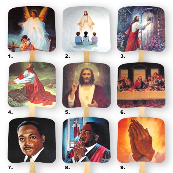 Religious Hand Fan - Jesus and Children Full Color - Religious Hand Fan - Jesus and Children Full Color - Image 1 of 2