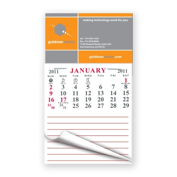 3 1/2" x 6" Calendar Pad Magnet w/Notepad