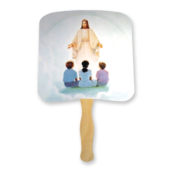 Religious Hand Fan - Jesus and Children Full Color - Religious Hand Fan - Jesus and Children Full Color - Image 0 of 2