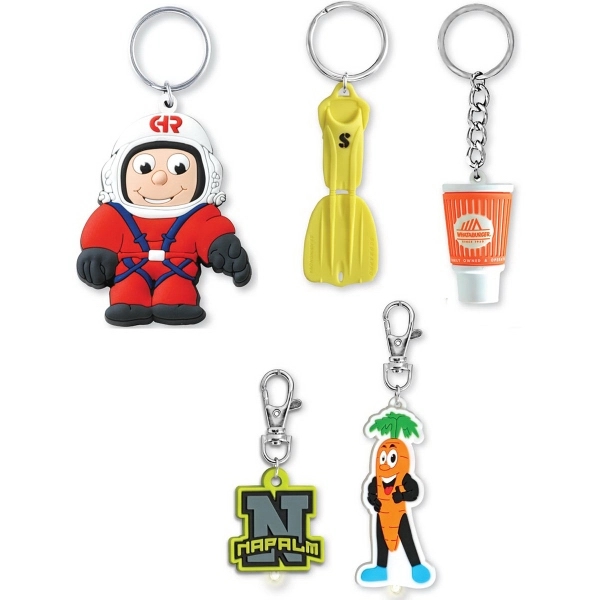 Rubber Softies Key Tags with LED Light - Rubber Softies Key Tags with LED Light - Image 0 of 0