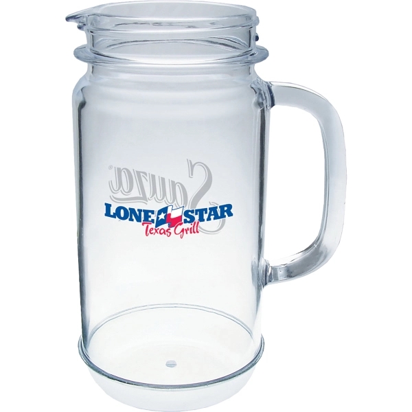 32 oz. Heavy Plastic Mason Jar Pitcher with Handle - 32 oz. Heavy Plastic Mason Jar Pitcher with Handle - Image 0 of 0