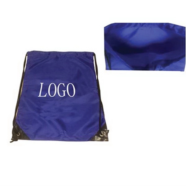 Custom Logo Printed Cheap Sport Gym Drawstring Polyester Bag - Custom Logo Printed Cheap Sport Gym Drawstring Polyester Bag - Image 2 of 3