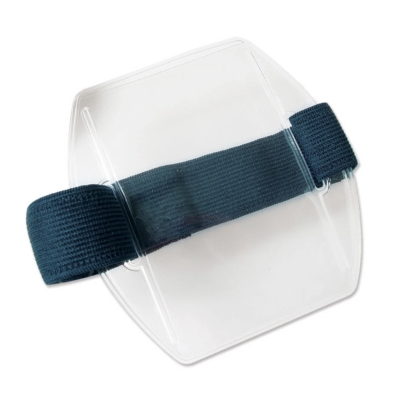 Vertical ArmBand Style Clear Vinyl Badge Holders with Strap - Vertical ArmBand Style Clear Vinyl Badge Holders with Strap - Image 2 of 4