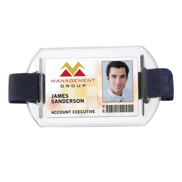 Horizontal ArmBand-Style Clear Vinyl Badge Holders w/ Strap - Horizontal ArmBand-Style Clear Vinyl Badge Holders w/ Strap - Image 1 of 4