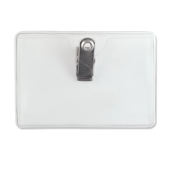 Horizontal Premium Clip-On Vinyl Badge Holders, 3.4" x 2.25" - Horizontal Premium Clip-On Vinyl Badge Holders, 3.4" x 2.25" - Image 2 of 2