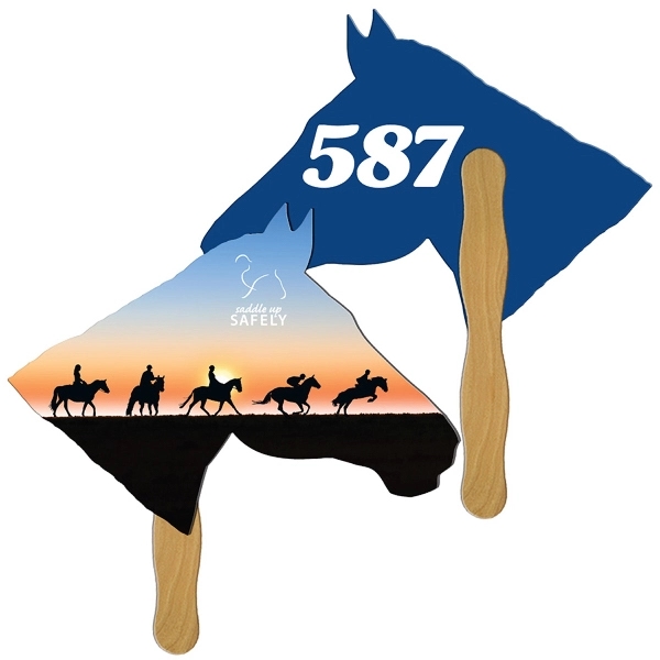 Horse Auction Hand Fan Full Color - Horse Auction Hand Fan Full Color - Image 0 of 1