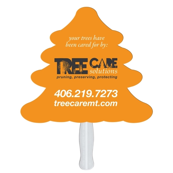 Evergreen Tree Hand Fan Full Color - Evergreen Tree Hand Fan Full Color - Image 1 of 3