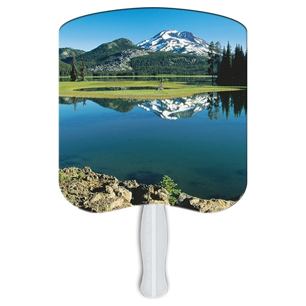 Mountain scene Hand Fan Stock Graphic - Mountain scene Hand Fan Stock Graphic - Image 1 of 1