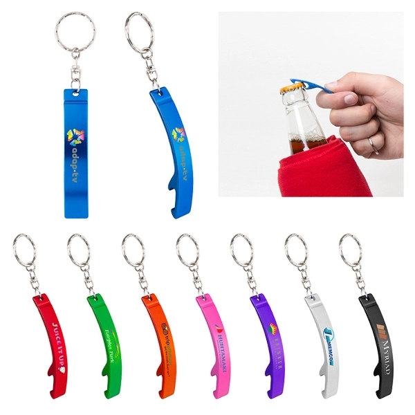 Promotional Aluminum Bottle / Can Opener Keychains - Green - Bottle Opener  Keychains