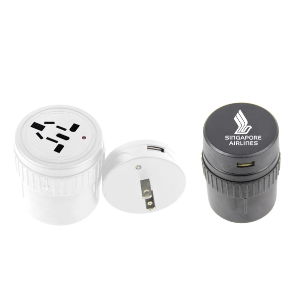International Travel Converter Adapter W/ USB Port - International Travel Converter Adapter W/ USB Port - Image 0 of 2