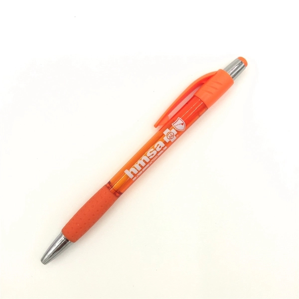 Plastic ballpoint pen with rubber antiskid sleeve - Plastic ballpoint pen with rubber antiskid sleeve - Image 1 of 5