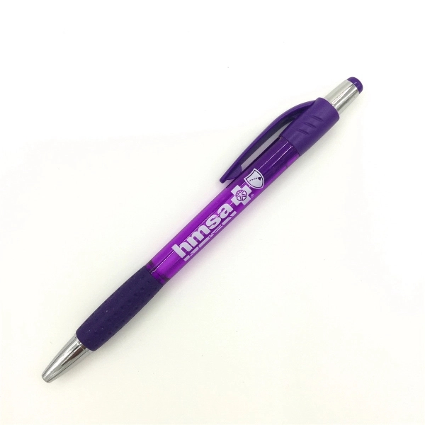 Plastic ballpoint pen with rubber antiskid sleeve - Plastic ballpoint pen with rubber antiskid sleeve - Image 2 of 5