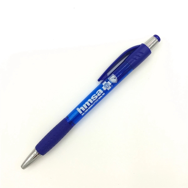 Plastic ballpoint pen with rubber antiskid sleeve - Plastic ballpoint pen with rubber antiskid sleeve - Image 3 of 5