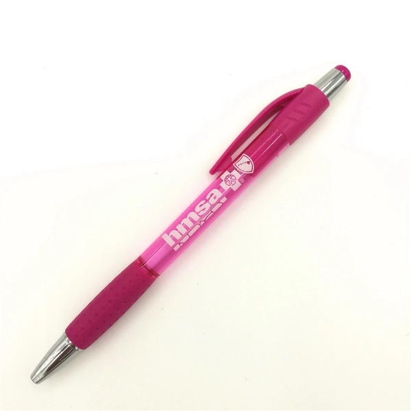 Plastic ballpoint pen with rubber antiskid sleeve - Plastic ballpoint pen with rubber antiskid sleeve - Image 4 of 5