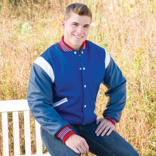 The Winner Wool Jacket with Leather Sleeves - Custom Tall