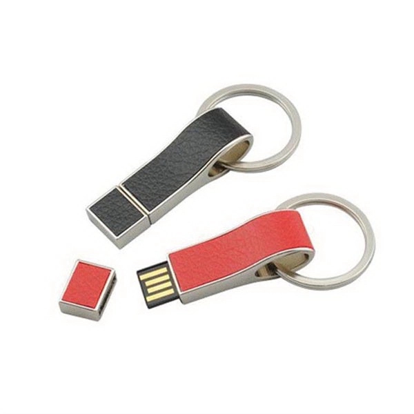 Leather Stick USB Flash Drive with Keyring - Leather Stick USB Flash Drive with Keyring - Image 0 of 1