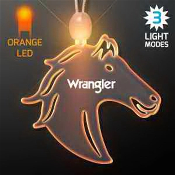 Acrylic Horse Head Shape Necklace with LED - Acrylic Horse Head Shape Necklace with LED - Image 8 of 9