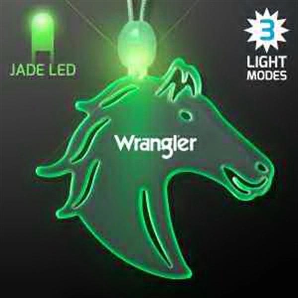 Acrylic Horse Head Shape Necklace with LED - Acrylic Horse Head Shape Necklace with LED - Image 6 of 9