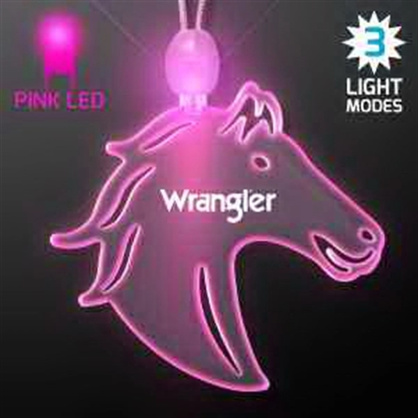 Acrylic Horse Head Shape Necklace with LED - Acrylic Horse Head Shape Necklace with LED - Image 4 of 9