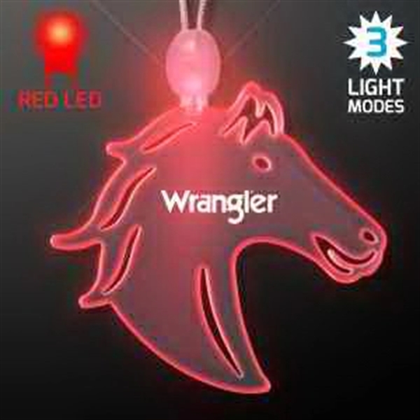 Acrylic Horse Head Shape Necklace with LED - Acrylic Horse Head Shape Necklace with LED - Image 3 of 9