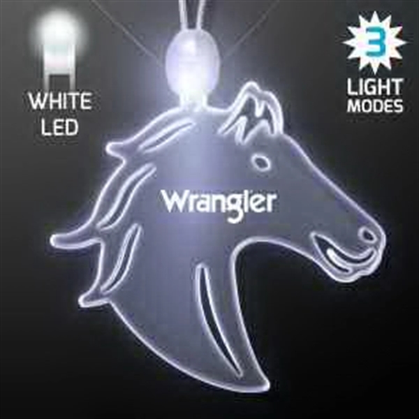 Acrylic Horse Head Shape Necklace with LED - Acrylic Horse Head Shape Necklace with LED - Image 5 of 9