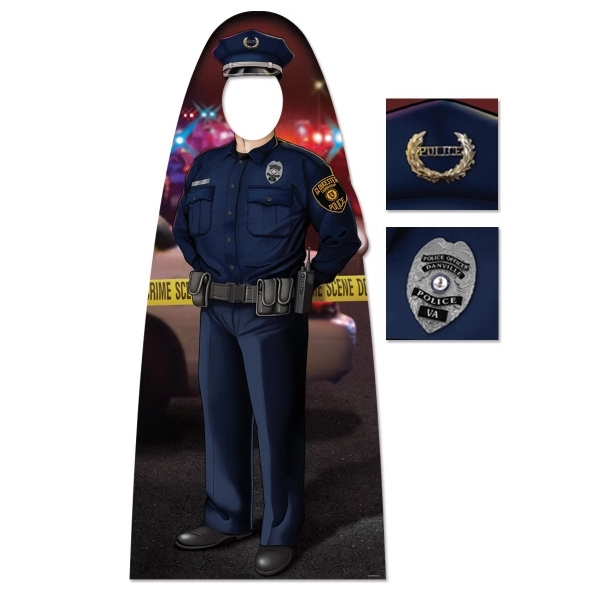 60"x26-1/2" Custom Adult Size Male Police Officer Photo Prop - 60"x26-1/2" Custom Adult Size Male Police Officer Photo Prop - Image 4 of 7