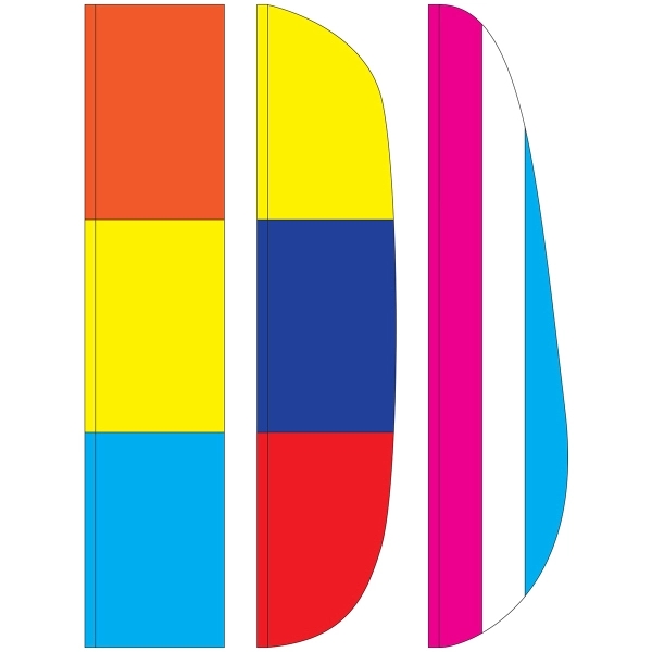 3' x 15' 3 Stripe Solid Color Feather Flags - 3' x 15' 3 Stripe Solid Color Feather Flags - Image 0 of 3