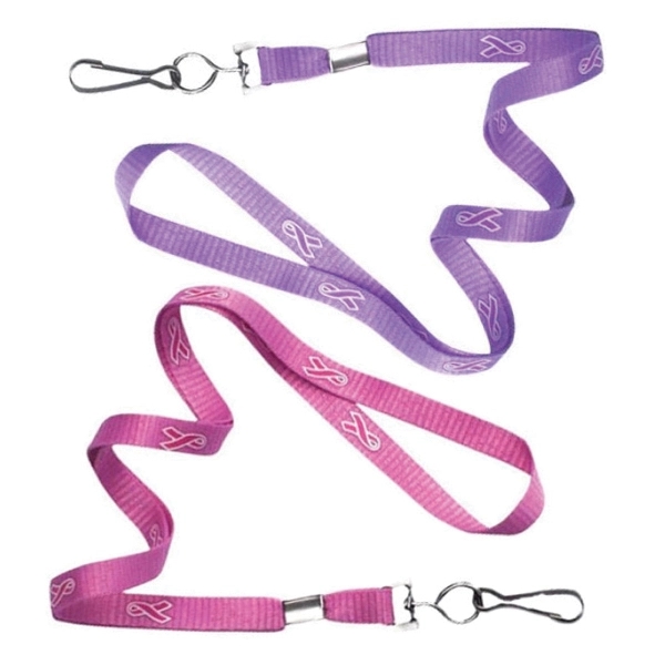 3/8" Breast Cancer Awareness Flat Lanyard - 3/8" Breast Cancer Awareness Flat Lanyard - Image 0 of 0