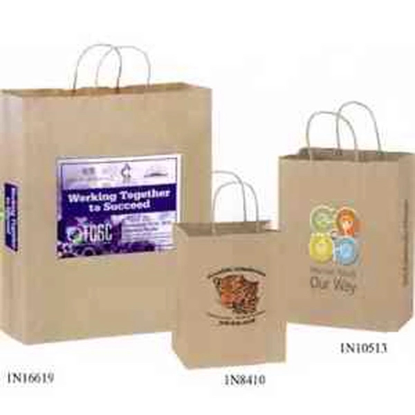 Natural Kraft Shopper Bags in CMYK - Color Evolution - Natural Kraft Shopper Bags in CMYK - Color Evolution - Image 2 of 2