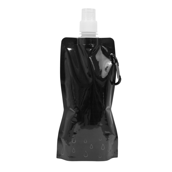 Custom Roll Up 18 oz Foldable Water Bottle With Matching Carabiner