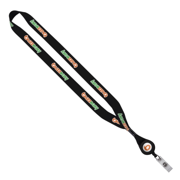 Custom 3/4" Dye-Sublimated Lanyard with Retractable Badge Reel