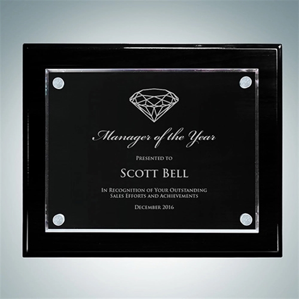 Blackwood Piano Finish Wall Plaque w/ Floating Acrylic- SM