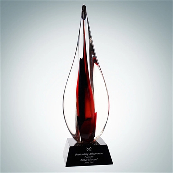 Art Glass Contemporary Award with Black Crystal Base