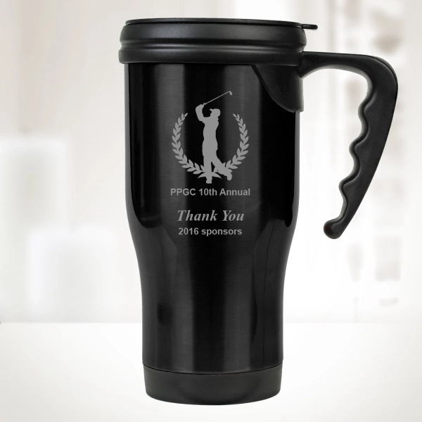 14 oz. Stainless Steel Travel Mug with Handle