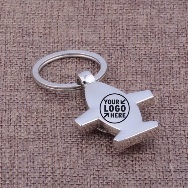 Plane Shaped Bottle Opener Compass Key Chain - Plane Shaped Bottle Opener Compass Key Chain - Image 1 of 3